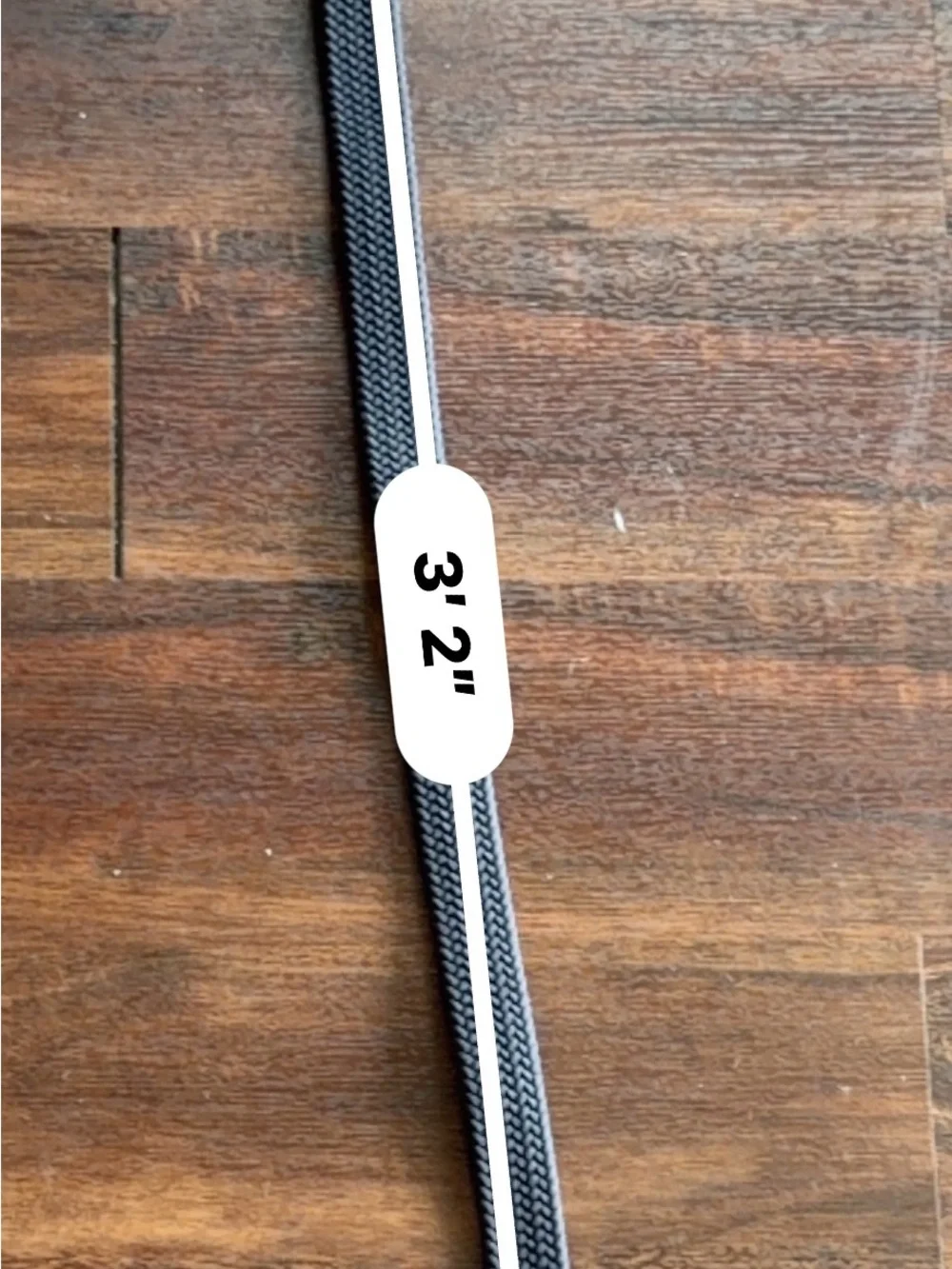 Bass Navy Woven Belt with Brown Leather and Brass Buckle